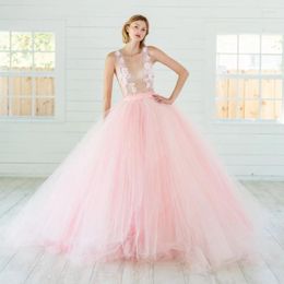 Skirts Blush Tulle Skirt High Waist Fluffy Ball Gown Wedding Long Pleated Female Clothing Vintage Evening Gowns Prom Custom