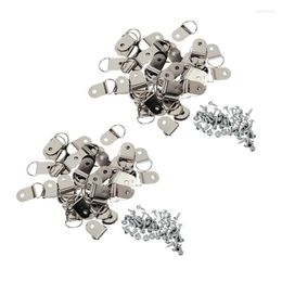 Hooks 100 Pcs Medium D-Ring Picture Frame Strap Hangers With Screws