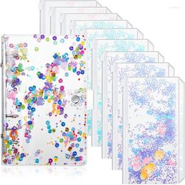 Gift Wrap PPYY-10 Pieces Of A6 Binder Pockets With Notebook Sleeves Including Flash Budget For School Office