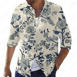 Men's Casual Shirts Men's Hawaiian Wild Selling Non-iron Harakuju Art Arrivals For Men French Cuff Collar Oversized Clothing