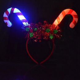 Hair Accessories Candy Cane Headband LED Festive Party Hoop Costume Headwear For Christmas Lights Halloween Glow Supplies 220909
