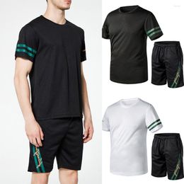 Men's Tracksuits Summer Men Sport Suits Outfits Male T-shirt Shorts Two Piece Set Training Sports Leisure Fitness Joggers