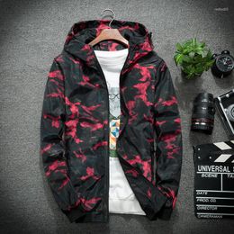 Men's Jackets Mens Casual Thin Camouflage Hoodie Jacket Men's Windbreaker Coat Men Spring Autumn Waterproof Clothes Male Outwear 4XL