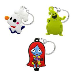 Keychains 20PCS PVC key rings classic movies cartoon figure keychains Christmas comic key holder New Year Decoration Children Xmas Jewellery T220909