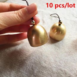 Party Supplies 10Pcs Christmas Gold Jingle Bells Iron Pendants Hanging Tree Ornaments Xmas Decorations DIY Crafts Accessories