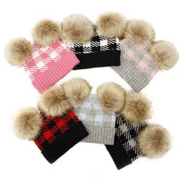 Winter Baby Hat Warm Knitted Cute Pompom Soft Newborn Boy Girl Bonnet Toddler Warm Cap Christmas Hats