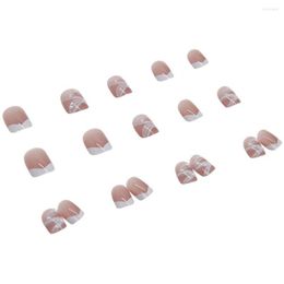 False Nails Multifunctional 24Pcs/Box Novelty Pink Pearls Nail Patch Mini Easy To Use For Ladies