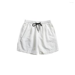 Men's Shorts Casual Men Summer Beachwear Solid Colour Drawstring Elastic Waist Sweatshorts Pantalones Cortos De Hombre