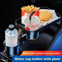 Drink Holder Car Tray Table Adjustable Food With Phone Mount For Cup Holders Beverage Bottle Swivel T W6h6