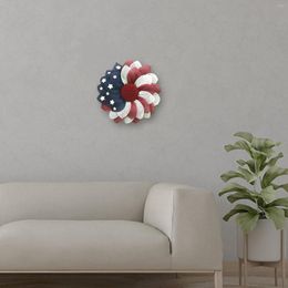 Decorative Flowers 4th Of July American Independence Day Party Decoration Flag Front Door Wreath Supplies Gifts Patriotic