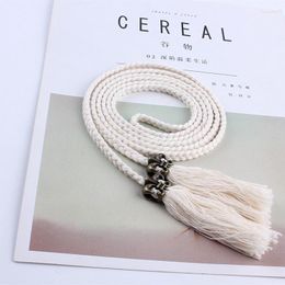 Belts Fashion Women Tassel Braided Twist Weaving Belt Knitted Decorated Female Contracted Waist Rope For Dresses Shirt