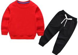 Roupas para beb￪s conjuntos de roupas infantil infantil pesco￧o redondo cal￧as de manga longa de duas pe￧as estampas cl￡ssicas de ponta 2-8 anos primavera e outono sportswear