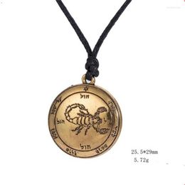 Pendant Necklaces Viking Jewellery Women Men Necklace Scorpion And Hexagram Pattern With Strange Rune Vintage Design Zinc Alloy Drop