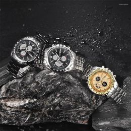 Wristwatches Mens Fashion Business Watches Men Sports Stainless Steel Quartz Watch Military Analogue Calendar Date Clock Relogio Masculino #50