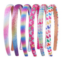 Children's Gradient Colour Heart Wide Brim Fabric Headband Princess Girl Hair Accessories Headdress