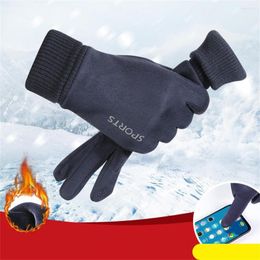 Cycling Gloves 1 Pair Skiing Outdoor Ski Riding Windproof Suede Touch Screen Self Heating Warmth Glove