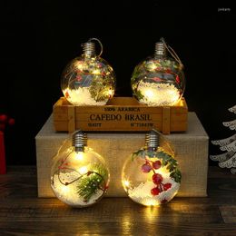 Strings Transparent Open Plastic Christmas Decorations Ball Clear Bauble Ornament Gift Present Box Decoration Holiday Lights