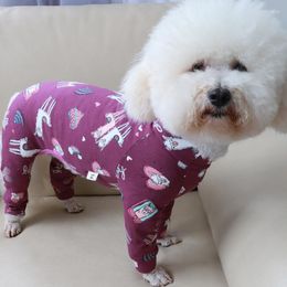 Dog Apparel Pet Jumpsuit Puppy Clothes Cotton Printed Overalls For Small Dogs Thin Stretchy Pajamas Chihuahua Poodle Home Wear