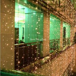 Strings 8x0.65/8x3/8x4m LED Christmas Fairy Holiday Lights Garland STRING Icicle Curtain Party Garden Wedding Room Decoration