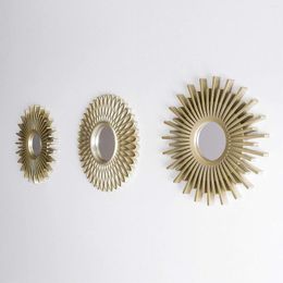 Mirrors Nordic Round Wall Decorative Pack Of 3 Gold For Living Room Home Decor Bedroom Hanging
