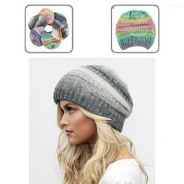 Visors Gradient Color Great Regular Fit Beanie Cap Romantic Women Hat Warm For Home