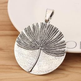 Pendant Necklaces 2 Pieces Tibetan Silver Large Round Dandelion Charms Pendants For Necklace Jewellery Making 72x54mm