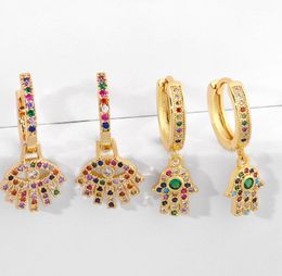 Jewellery Earrings Cubic Zirconia eye palm gold Colour CZ Crystal Ear Clips No Pierced earrings for women Jewellery s54j