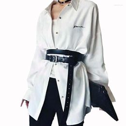 Belts Fashion Personality Leather Long Belt Women Waist Designer Black Ladies Leisure Dress Waistband For Jeans