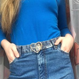 Belts Punk Heart Circle Buckle Belt Men Women Fashion Versatile Resin Plastic Full Transparent Student Jeans Strap Accessories