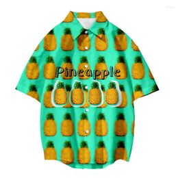 Men's Casual Shirts Men's Hawaiian Camisa For Man Masculina Shirt Tropical Fruit Print Harajuku Style Beach Short-Sleeved Skateboard