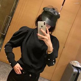 Berets &Dolphin Designer Women PU Leather Hat British Style Military Cap Black Lace Pctagonal Cool Artist Girls Decorative