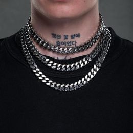 Kubanische Ketten Halskette Männer handgefertigt Edelstahl -Stahl -Verknüpfungskette Halskette für Männer