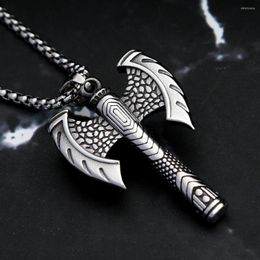 nordic gifts NZ - Pendant Necklaces Vintage Viking Axe Necklace Fashion Punk Stainless Steel Nordic Warrior For Men Amulet Jewelry Gifts Drop