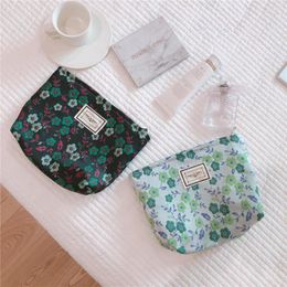 Cosmetic Bags Vintage Floral Bag Women Jacquard Fabric Makeup Organiser Zipper Pouch Large Toiletry Washing Beauty Case