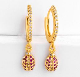 Jewellery Earrings Cubic Zirconia heart gold Colour CZ Crystal Ear Clips No Pierced earrings for women Jewellery fk7