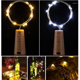 Strings 6.5ft 20 LED Wine Bottle Lights Cork Battery Powered Garland DIY Christmas String For Party Halloween Wedding Decoracion