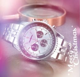 Popular full functional stopwatch watches 45mm men Hour Hand Quartz Movement full stainless steel set auger business switzerland Wristwatches reloj de lujo