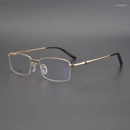 Sunglasses Frames German Brand Pure Titanium Eyeglasses Men's Business Ultra Light Glasses Frame Women Optical Prescription Half-rim