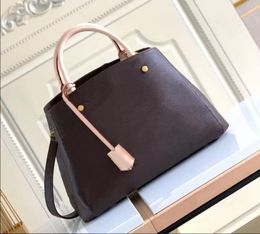 Satchel women brown flower Black Empreinte Shoulder Bags MONTIGNE Messenger Handbag Leather Strim Handles with Strap Crossbody Bag French Tote N41056