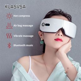 Eye Massager Rechargeable Smart Bluetooth Music Foldable Air Pressure Heating Massage Relaxation 220909