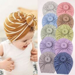 Stripe Knot Newborn Baby Hat Turban Soft Infant Toddler Hats Bonnet Headwrap Baby Boys Girls Cap Beanie