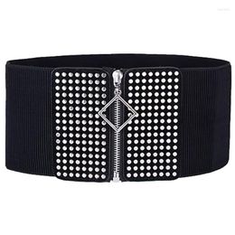 Belts Women Elastic Wide Band Tied Waspie Girl Corset Waist Cincher Belt Pu Leather Ladies Punk 1Pc 2022