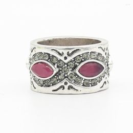 Cluster Rings Antique Wide Silver Colour Finger For Woman Multicoloured Resin Paved Cocktail Vintage Ring Female Sky's Eyes