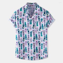 Men's Casual Shirts Men's Hawaiian Series Beach Shirt Wind Shrimp Waves Summer Suit Collar Short Sleeve Printed Floral Korean
