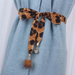 G￼rtel Mode Leopardenmuster Stoff Fraueng￼rtel f￼r Kleider Haarknoten Taille Seil Weibliche Damen CEInture Femme
