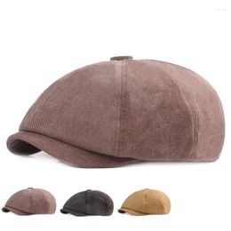 Berets Men's Casual Sboy Hat Spring And Autumn Women Cotton Thin Solid Painter's Gatsby Retro Driver Octagonal Hats Elastic