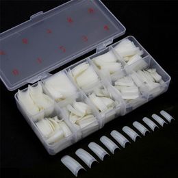 False Nails Capsule 500 pcsBox Natural French Manicure Artificial Tips With Design Transparent Tool 220909