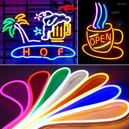 Strips 1M/2M/3M/4M/5M DC 12V 2835 LED Strip Flexible Waterproof Sign Neon Lights Silicone Tube For Cabinet TV Backlight Night Lamp