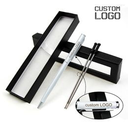 Set Of Custom LOGO Creative Metal Ballpoint Pen El Gift School Office Supplies With Case