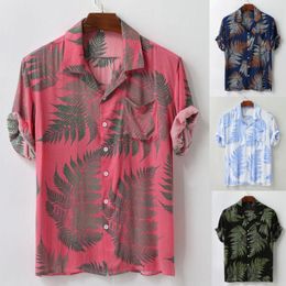 Men's Casual Shirts Hawaiian Shirt Man Colourful Summer Short Sleeve Loose Buttons Blouse Beach Camisa Masculina